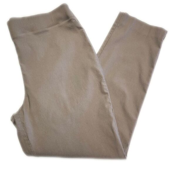 Chico's Tan Khaki Pull On Waist Tapered Leg Chino Pants, 10 - Picture 1 of 9